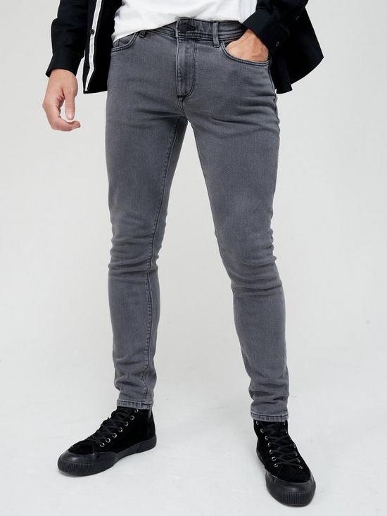front image of river-island-skinny-fit-jeans-black