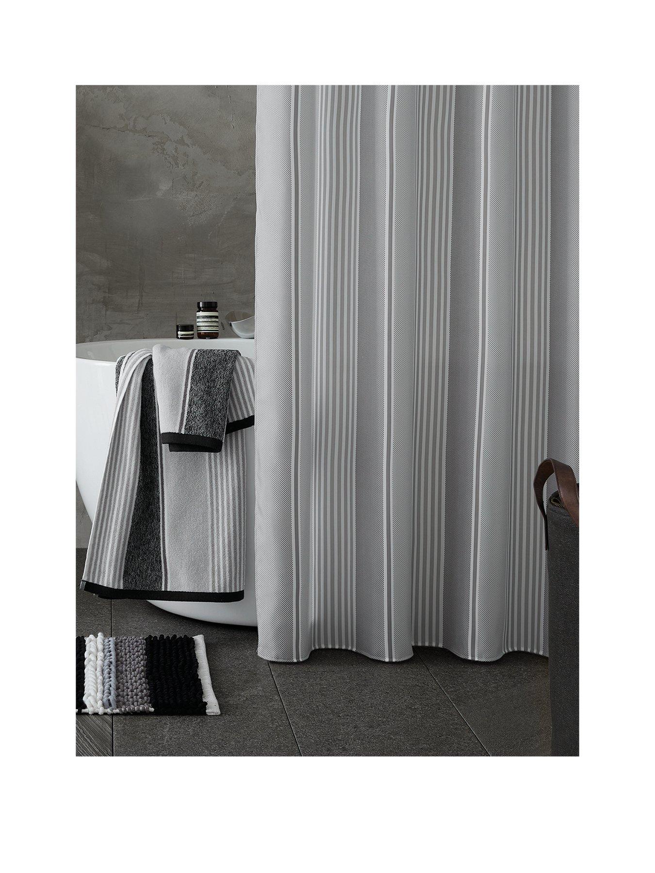 Catherine Lansfield Textured Stripe Shower Curtain