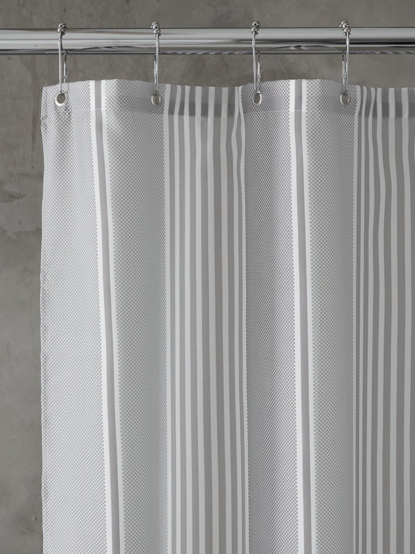 Image 2 of 4 of Catherine Lansfield Textured Stripe Shower Curtain&nbsp;