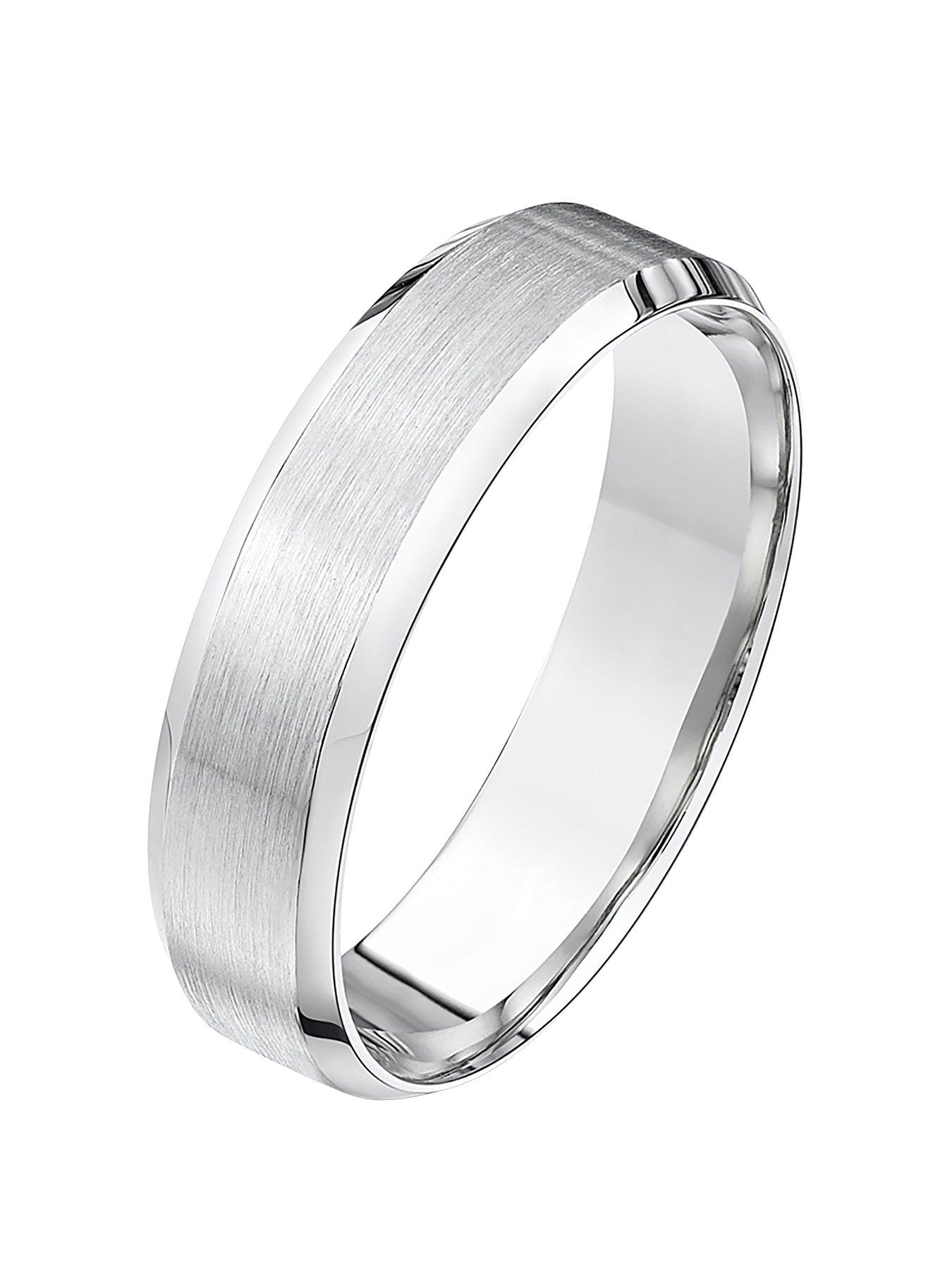 Product photograph of Love Gold 9ct White Gold Band Wedding Ring from very.co.uk