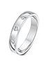  image of the-love-silver-collection-sterling-silver-band-with-02ct-diamond-heart-detail-ring