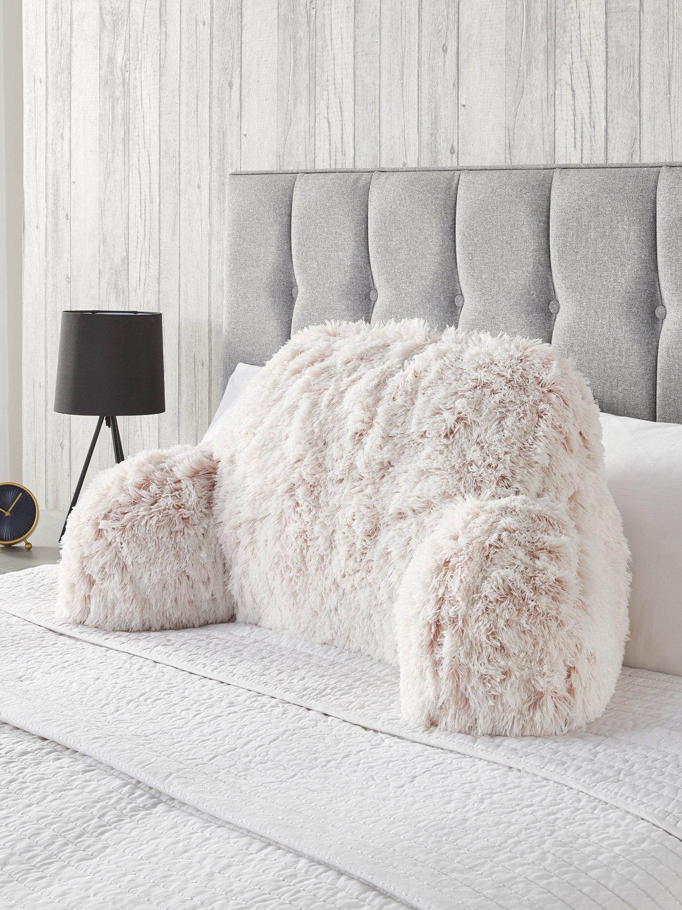 Product photograph of Very Home Long Hair Cuddle Cushion - Pale Pink from very.co.uk