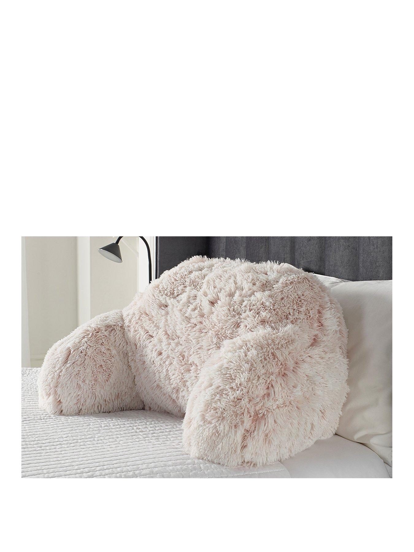 Product photograph of Everyday Collection Long Hair Cuddle Cushion - Pale Pink from very.co.uk