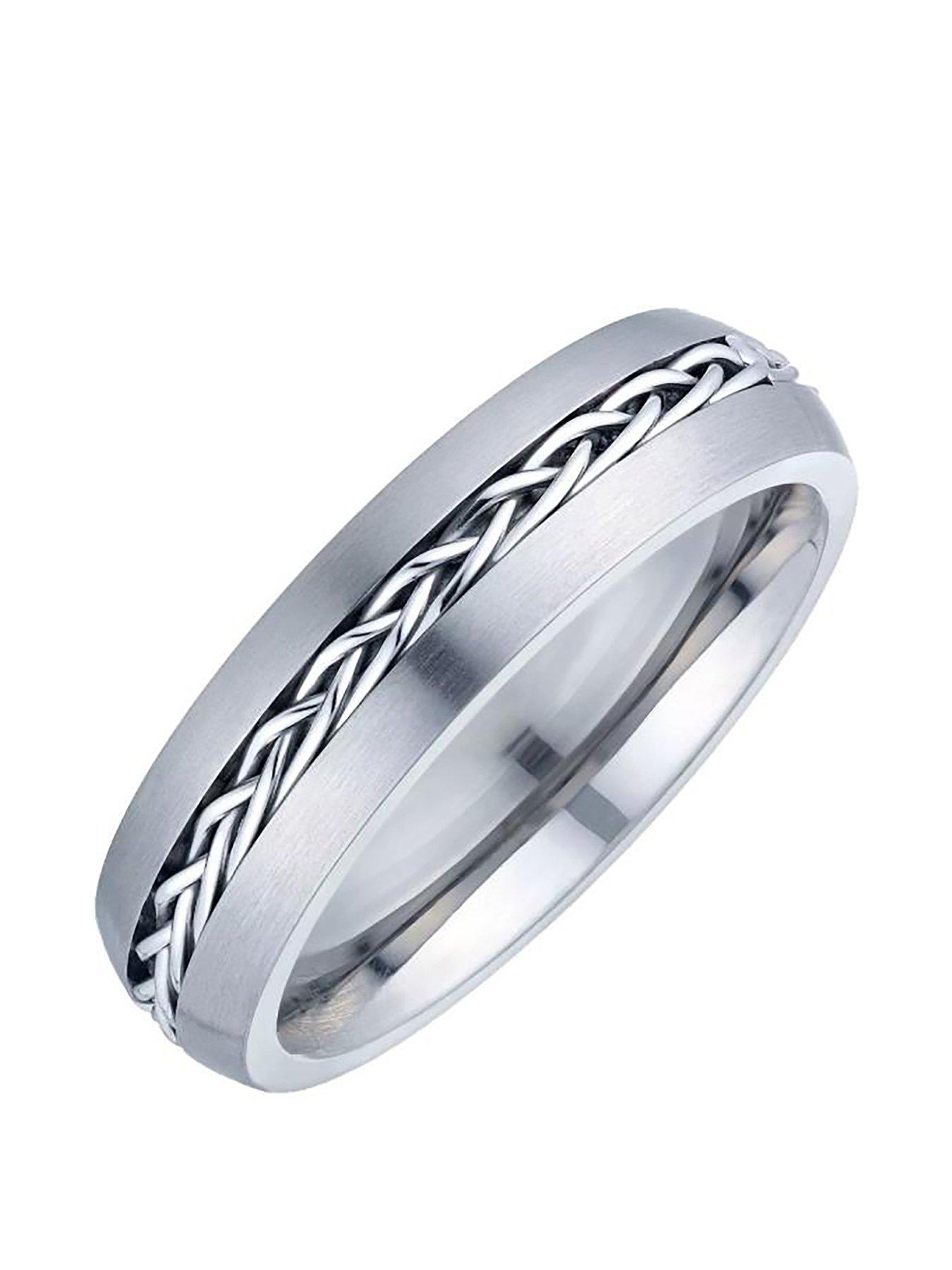 Men's Titanium Patterned Band Ring