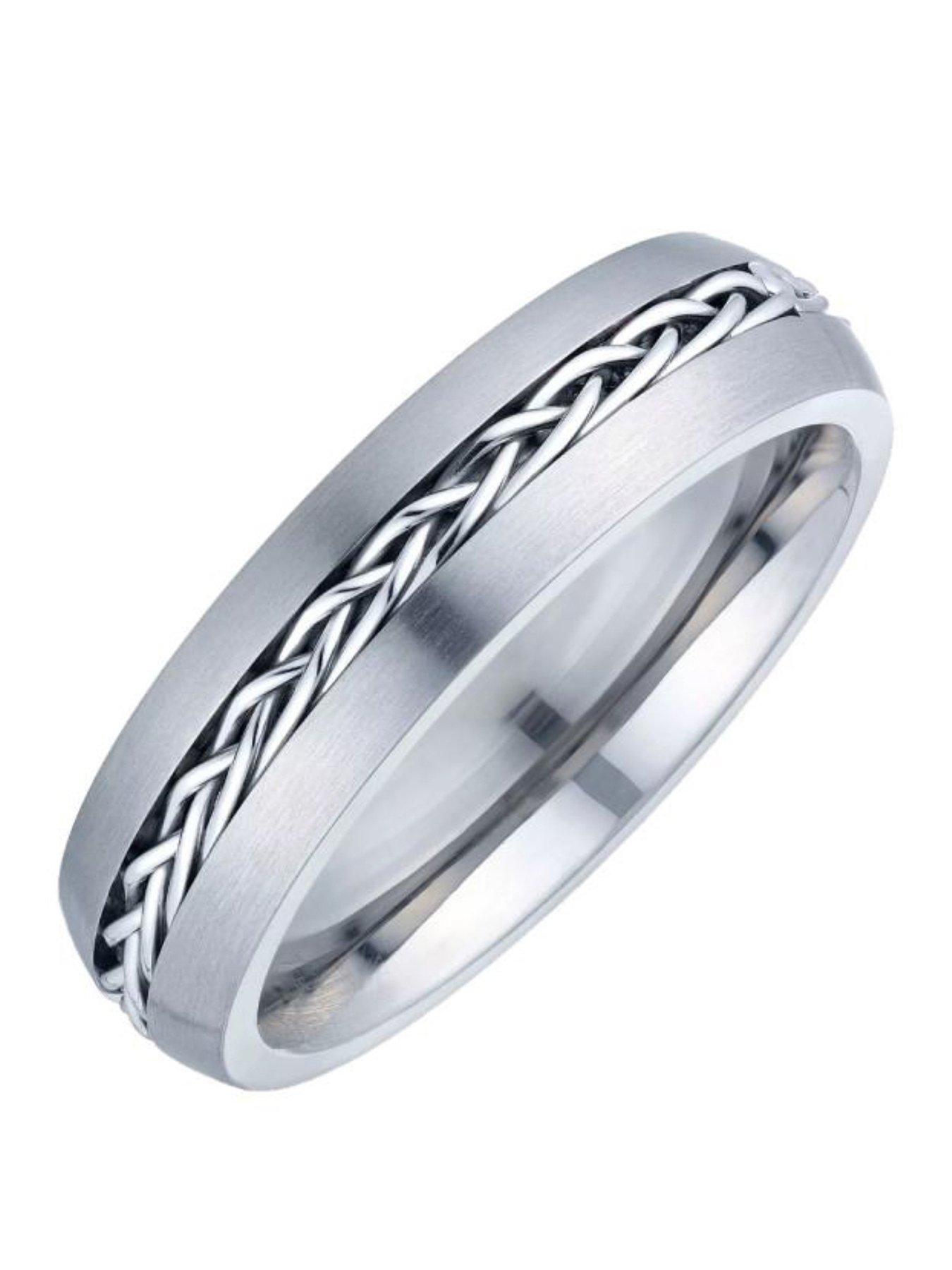 the-love-collection-mens-titanium-patterned-band-ring