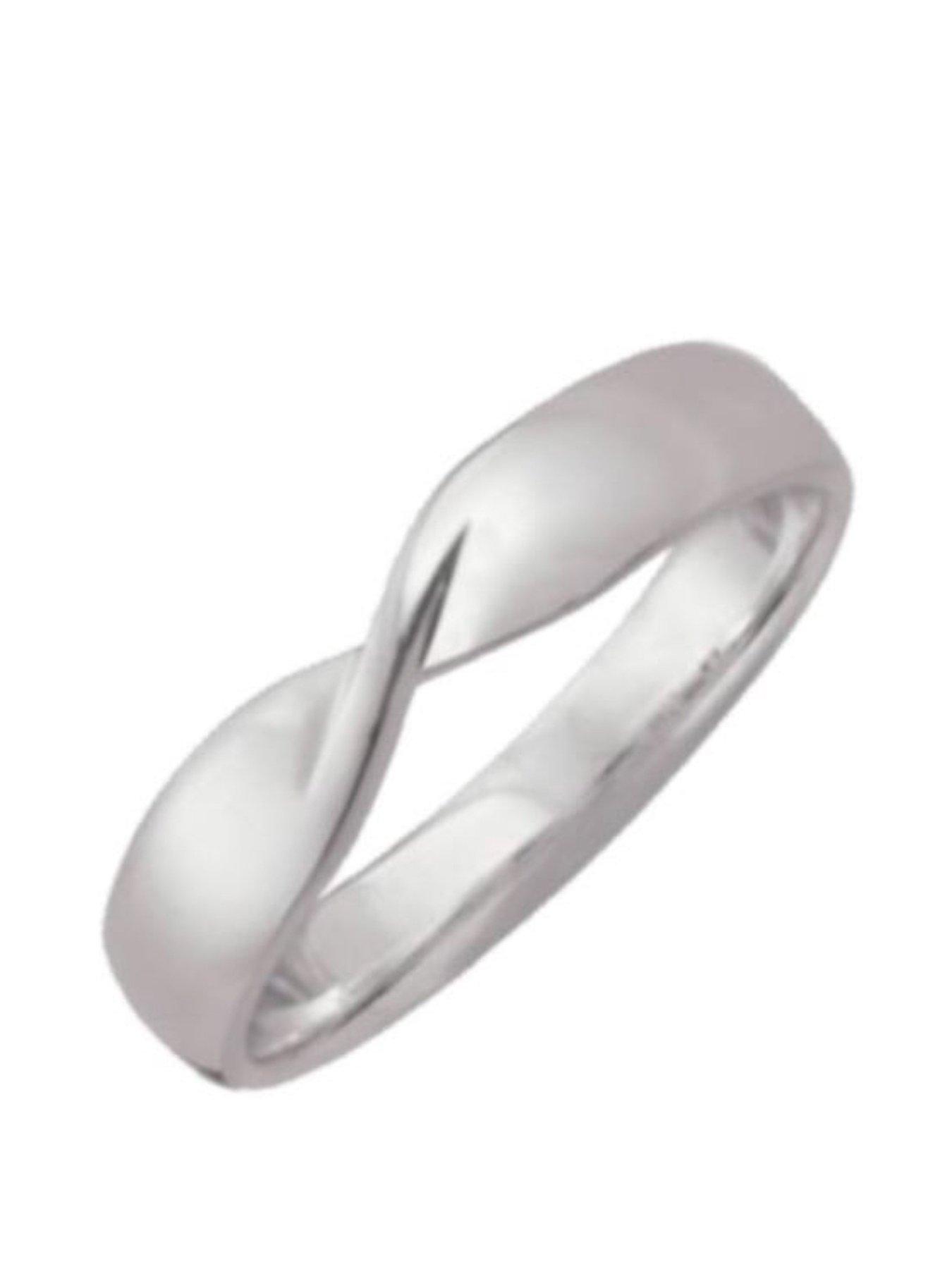 Jewellery & watches 9ct White Gold Cross Detail Plain Band Eternity Ring
