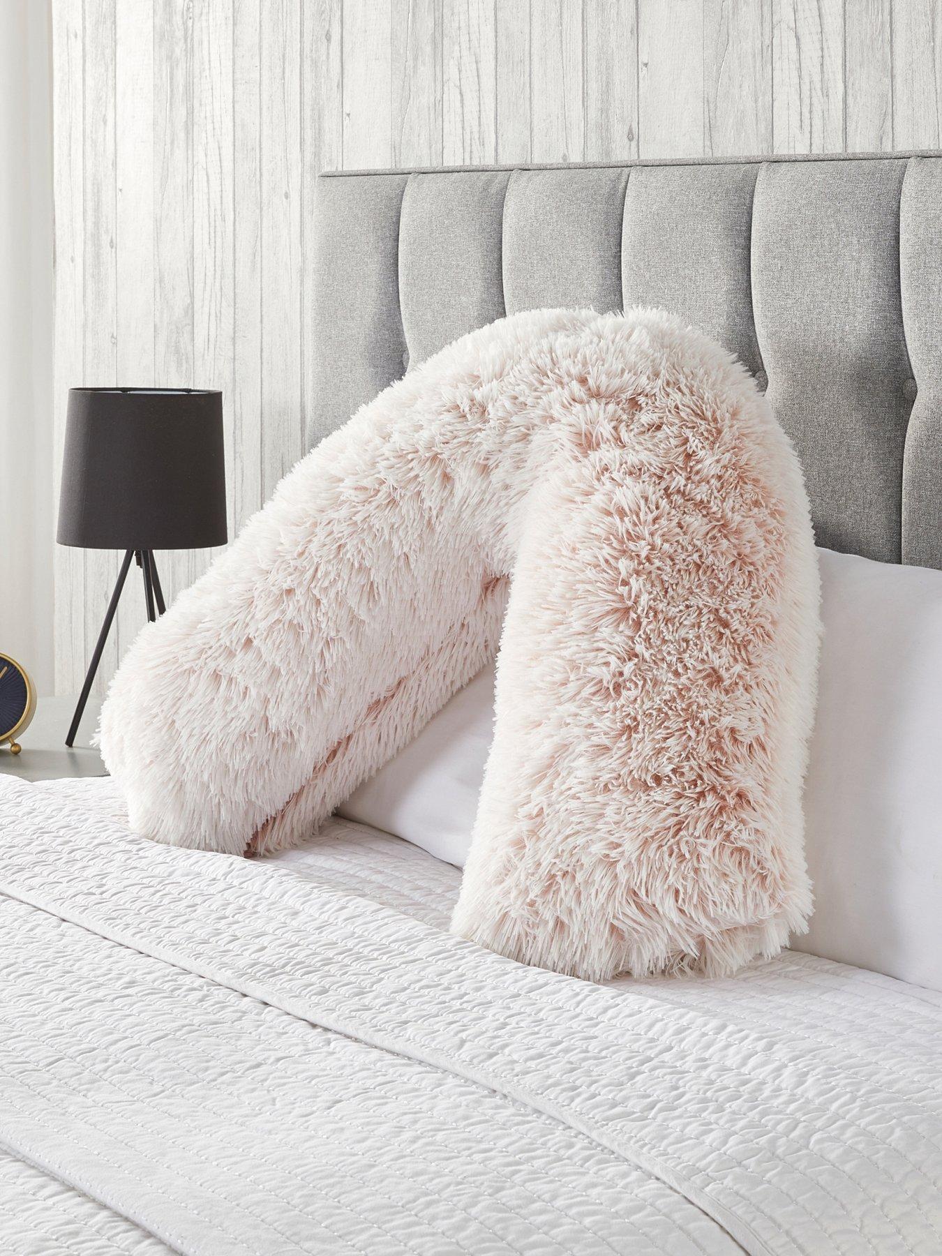 Image 1 of 4 of The Very Collection Shaggy V Shaped Pillow - Blush Pink