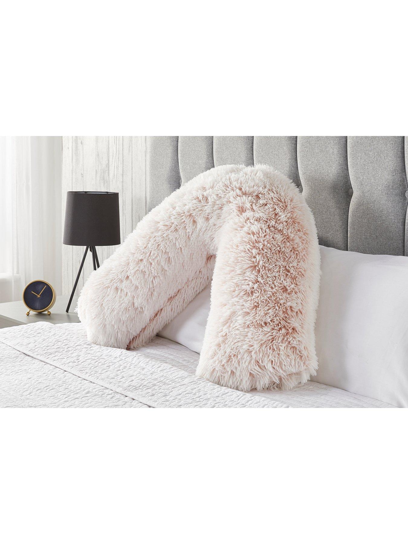 Very Home Long Hair Cuddle Cushion - Pale Pink