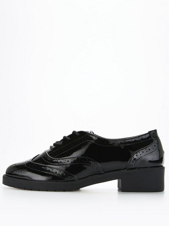 front image of v-by-very-patent-brogue-lace-up