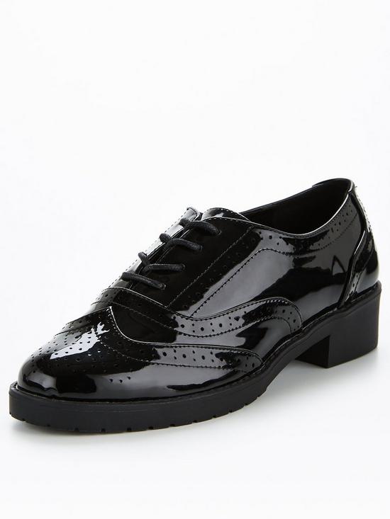 stillFront image of v-by-very-patent-brogue-lace-up