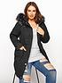 yours-yours-faux-fur-trim-hooded-parka-blackfront