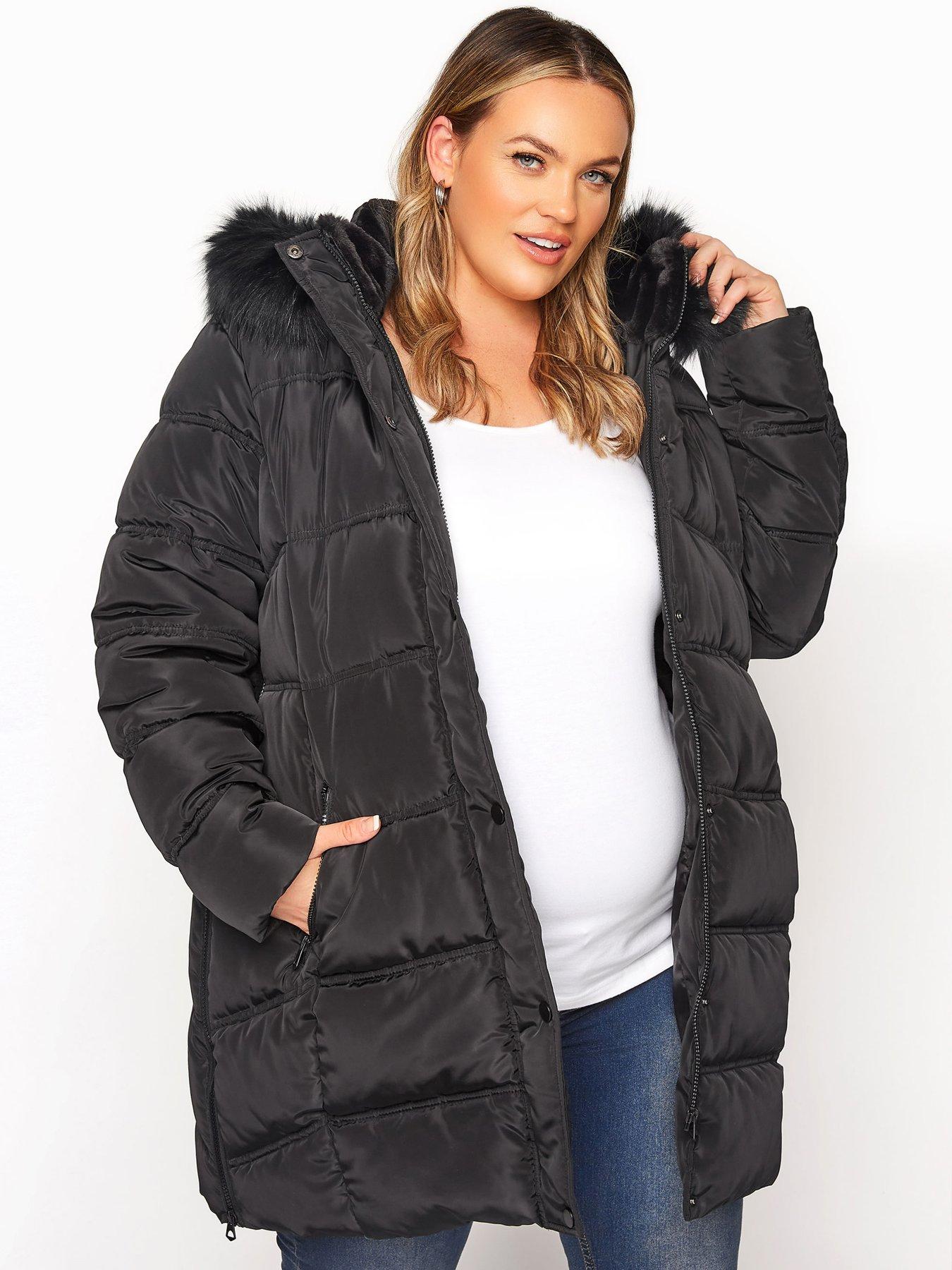 plus size long padded coat