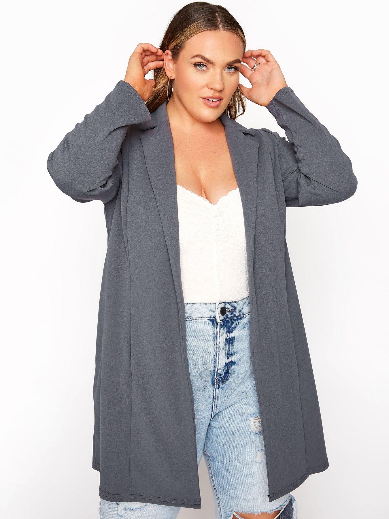 plus size grey blazer