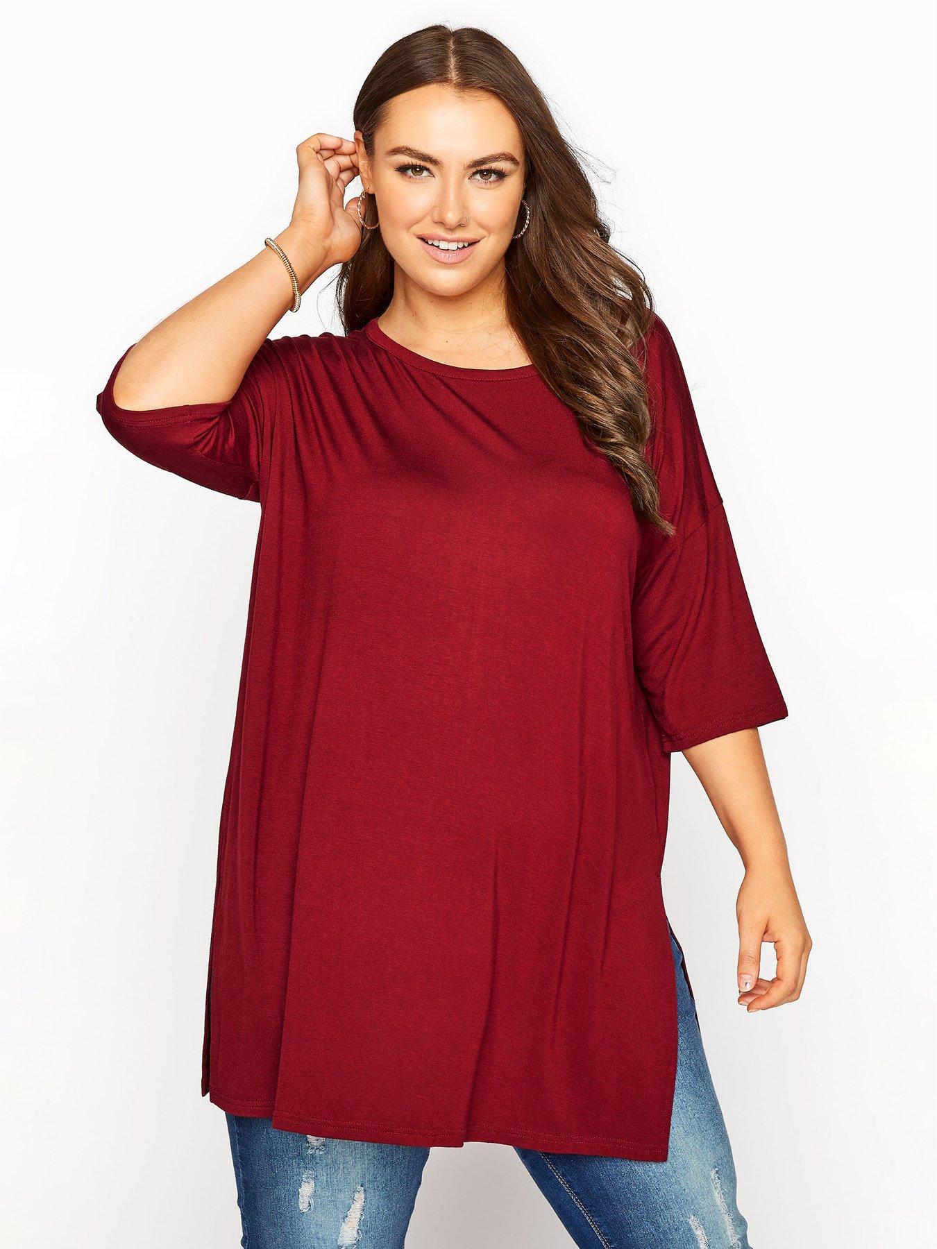 plus size red tops uk