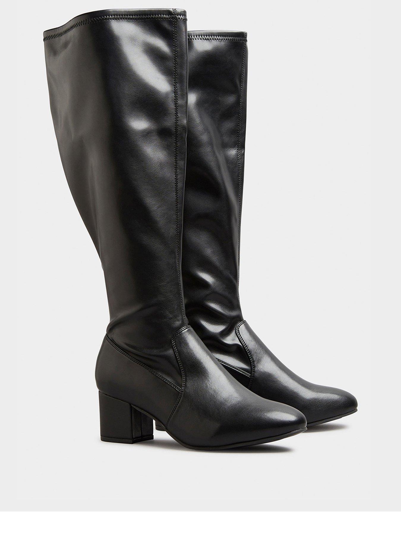  YOURS Stretch Knee Boot Black - Extra Wide Fit