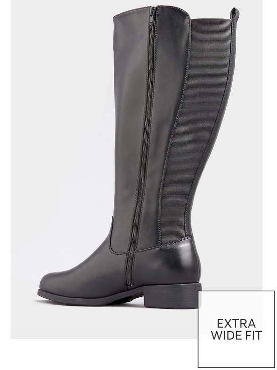 stillFront image of yours-yours-everitt-plain-stretch-high-leg-boot-black