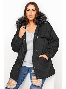 yours-yours-new-balloon-sleeve-fashion-parka-black