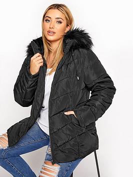 yours-yours-pu-panelled-padded-coat--nbspblack