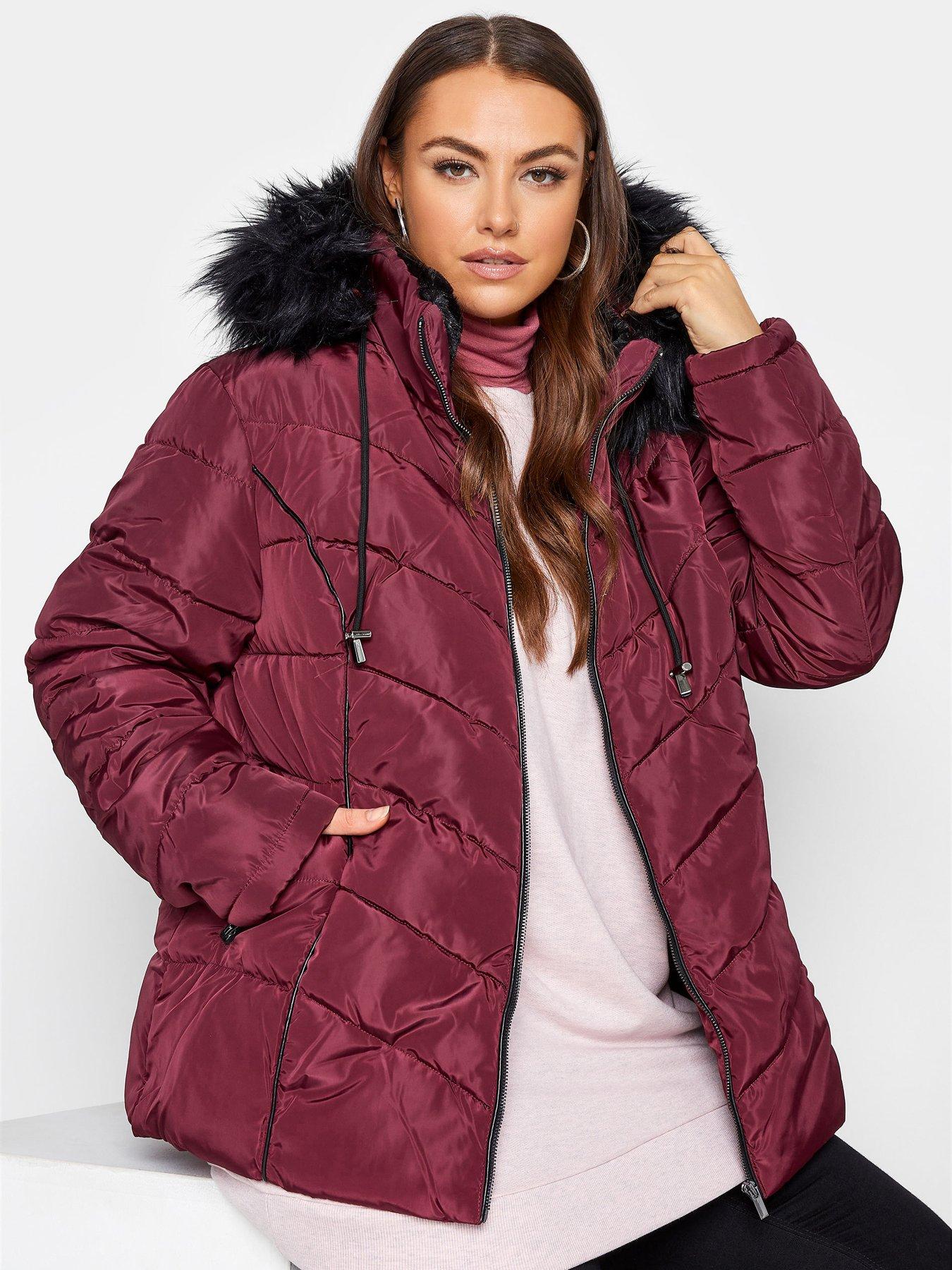 ladies red winter coats uk