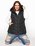 yours-yours-padded-faux-fur-trim-gilet-blackfront