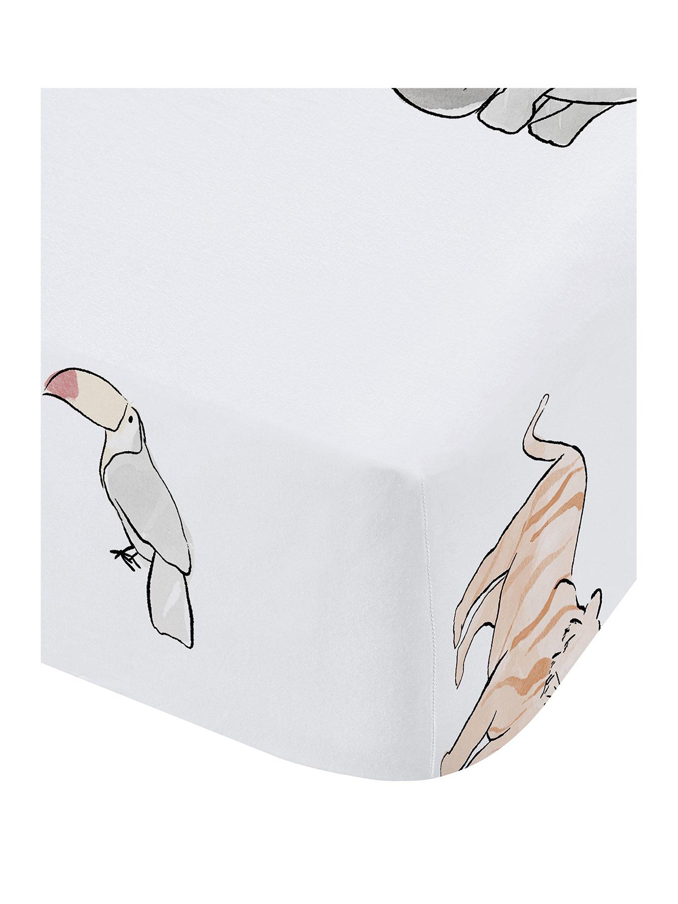 Image 2 of 4 of Little Bianca Zoo Animals Cotton Fitted Sheet