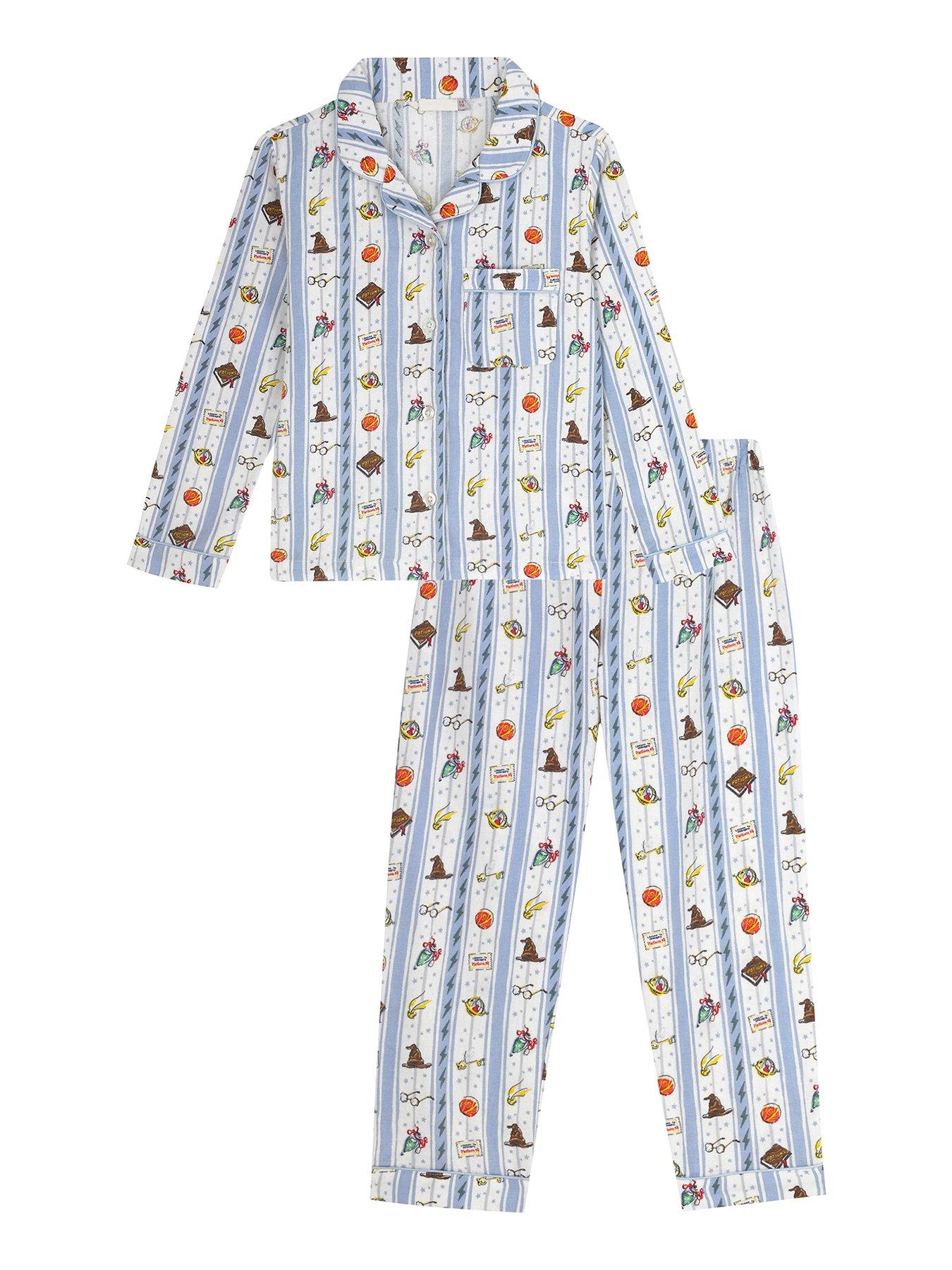 Cath Kidston Unisex Kids Harry Potter Cosy Long Sleeve Woven Pyjamas Soft Blue very.co.uk