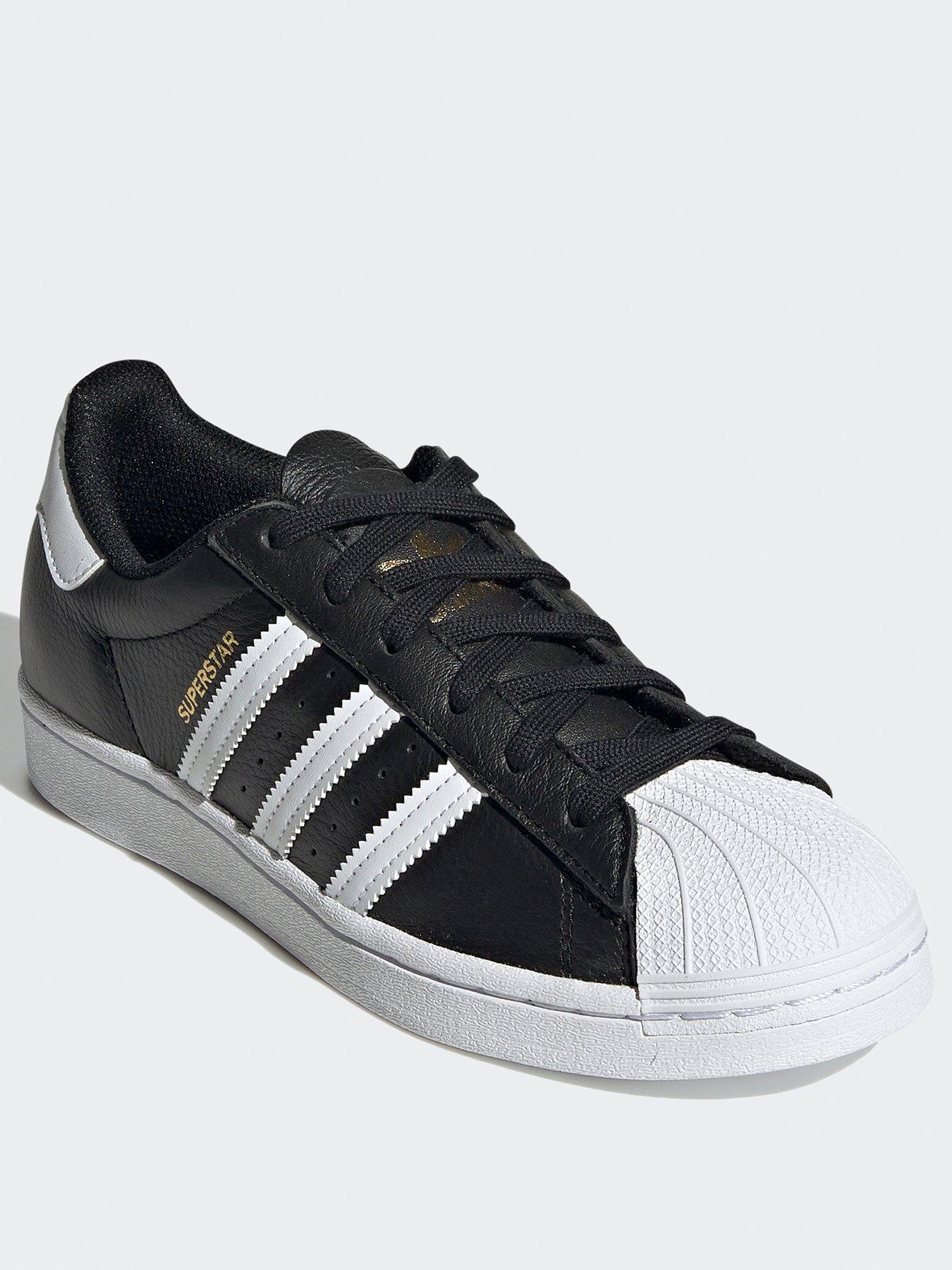 adidas superstar black and white women's size 4