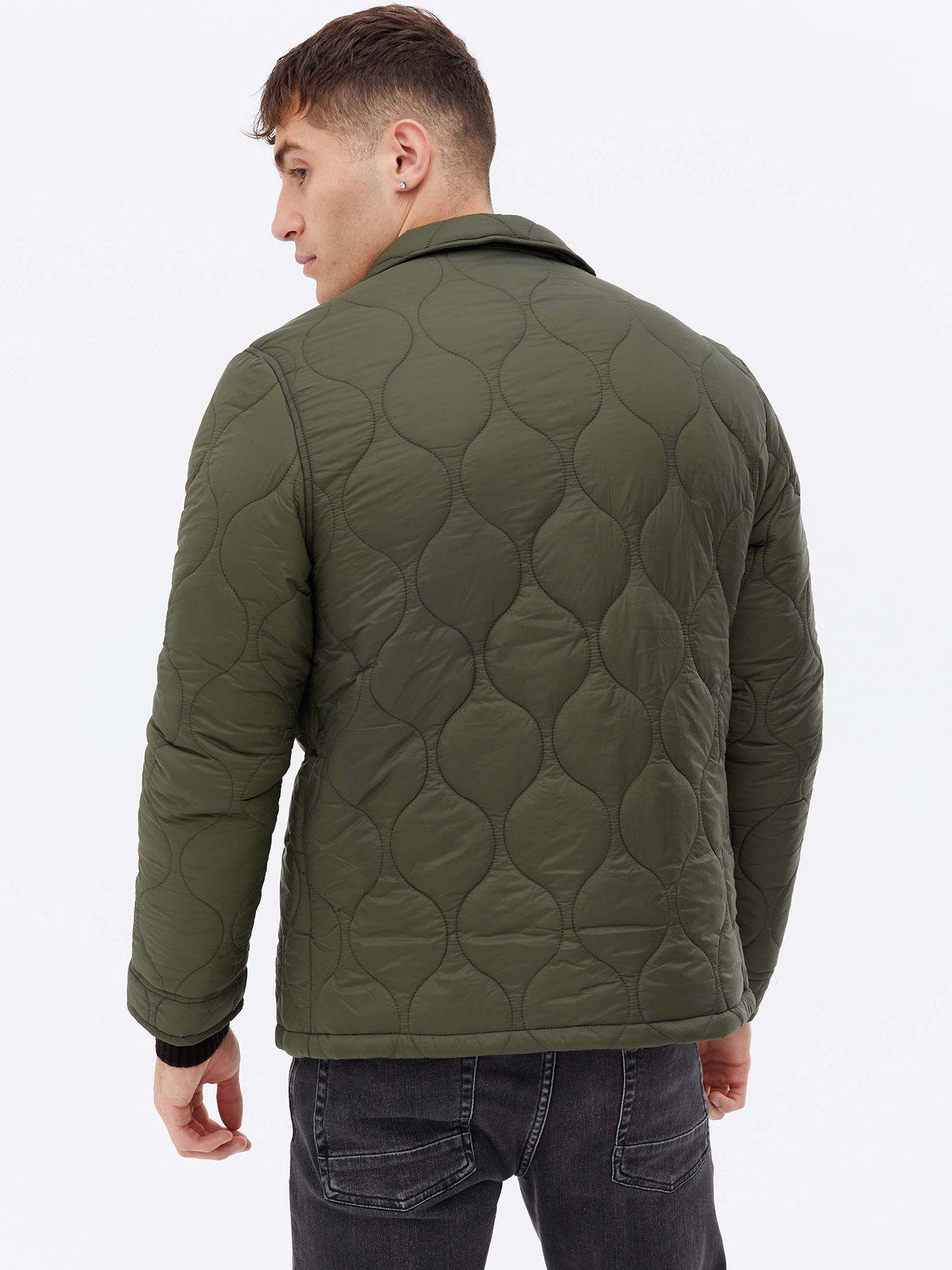  Quilted Pocket Front Overshirt - Khaki