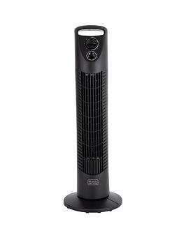 Product photograph of Black Decker Tower Fan With 2 Hour Timer 3 Speeds Automatic Oscillation 30-inch 40w Black Bxft50002gb from very.co.uk