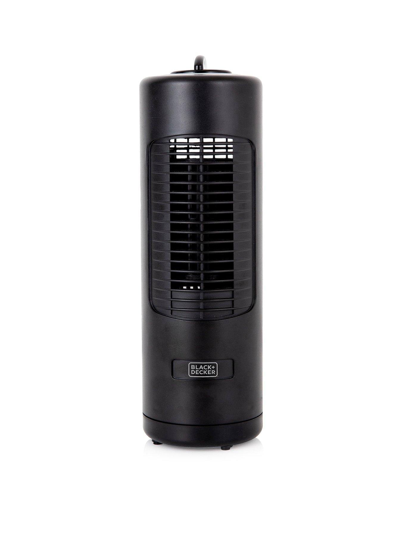 Black & Decker Low Noise Mini Tower Fan with 2 Speeds, 12-inch 18W, Black, BXFT50003GB