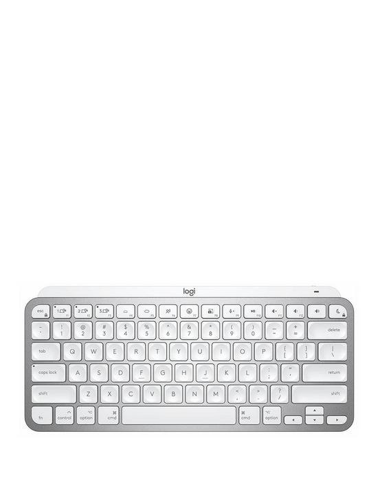 front image of logitech-mx-keys-mini-for-mac-minimalist-wireless-illuminated-keyboard-pale-grey