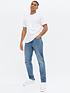  image of new-look-ripped-knee-straight-fit-jeans-blue