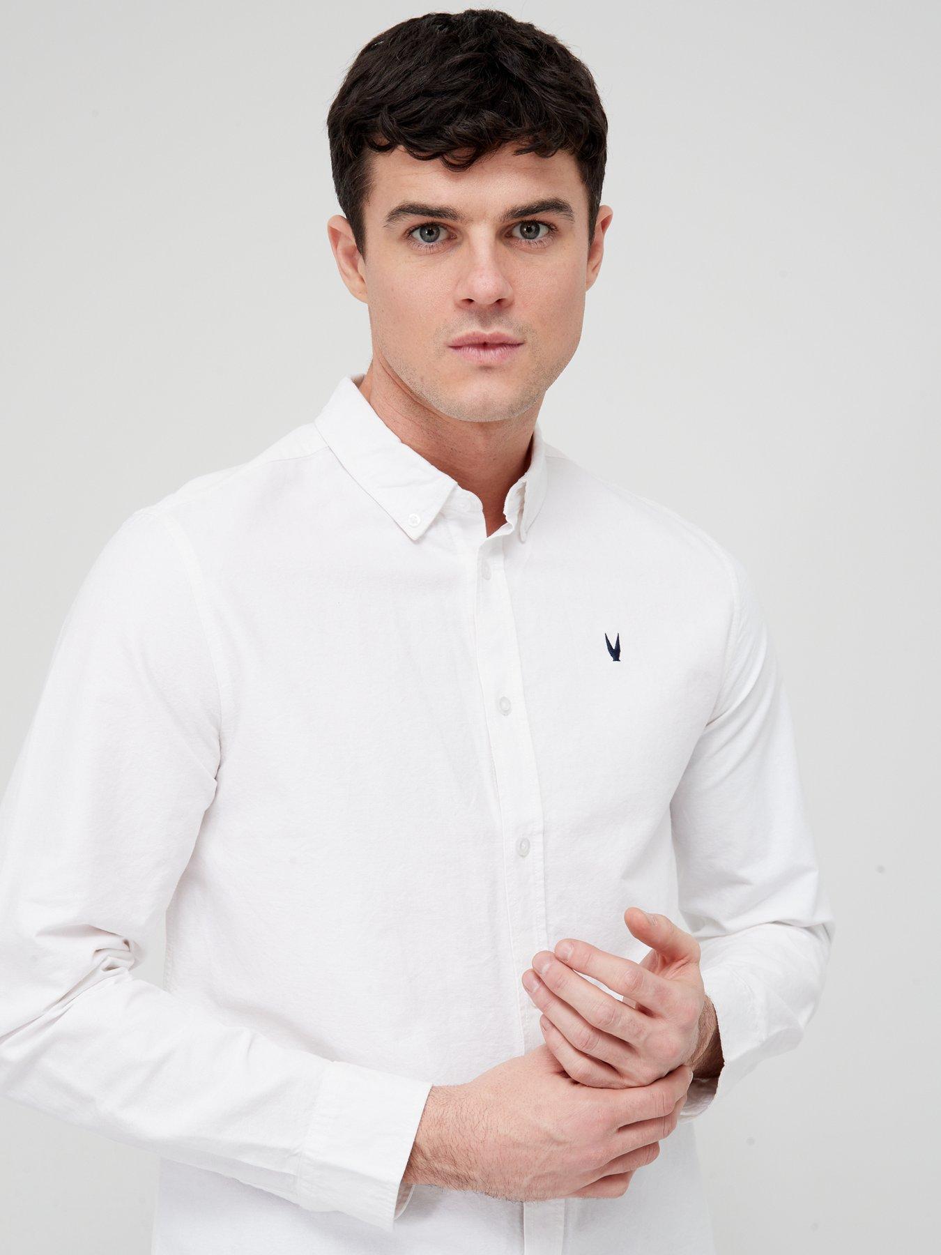Men 2 Pack Essential Long Sleeve Oxford Shirts - White