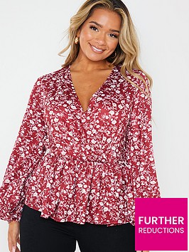 in-the-style-in-the-style-jac-jossa-wine-floral-print-wrap-front-top