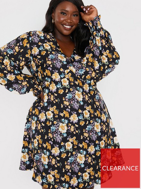 in-the-style-curve-jac-jossa-black-floral-print-balloon-sleeve-dress