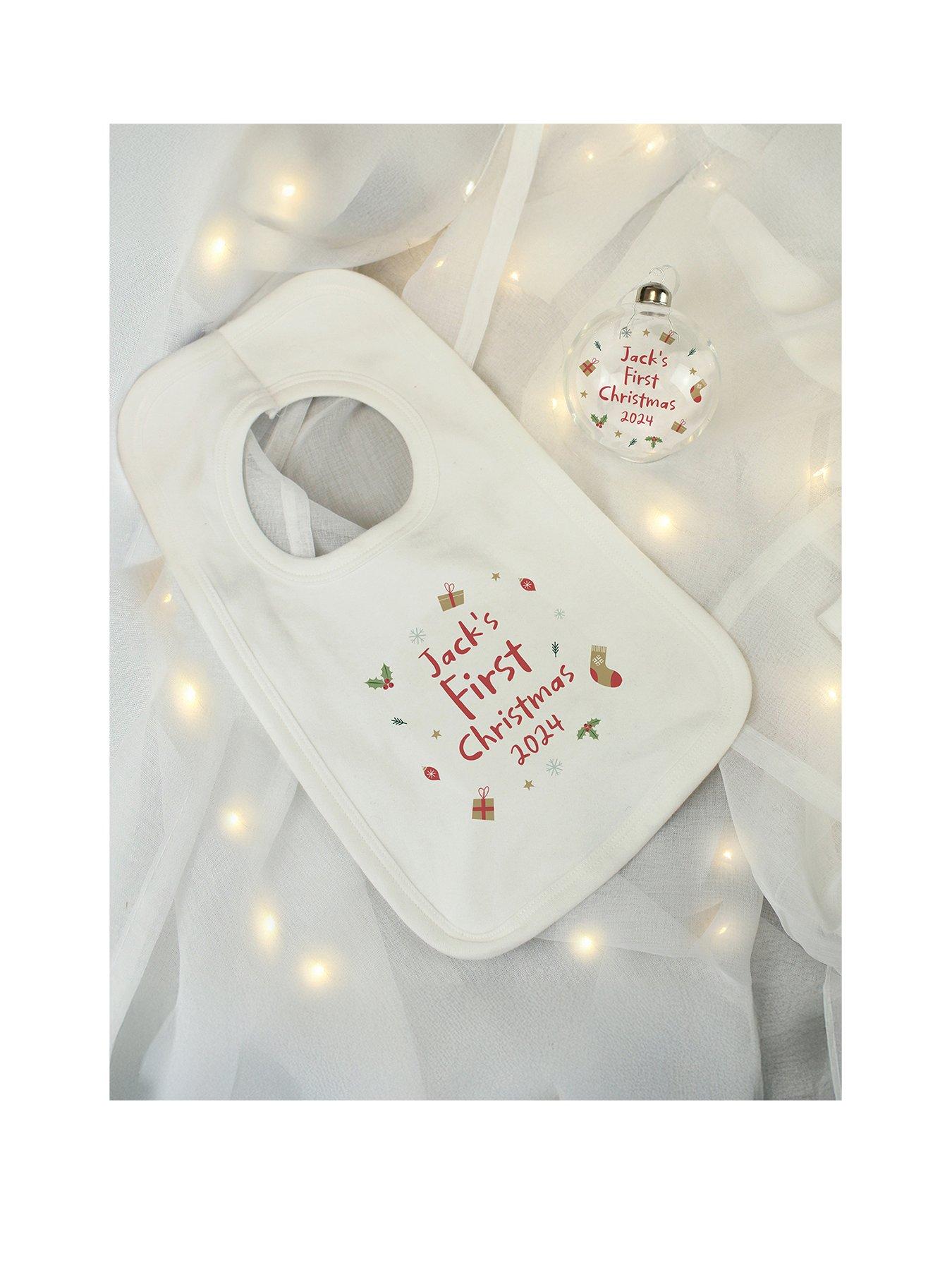 Product photograph of The Personalised Memento Company Personalised 1st Christmas Baby Bundle from very.co.uk