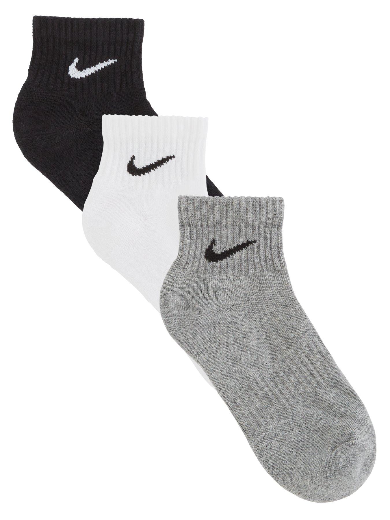 Nike Train Everyday Cushioned Ankle Socks - White/Grey/Black | very.co.uk