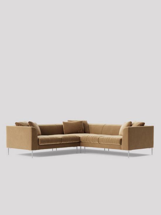 front image of swoon-alena-fabric-5-seater-corner-sofa-easy-velvet