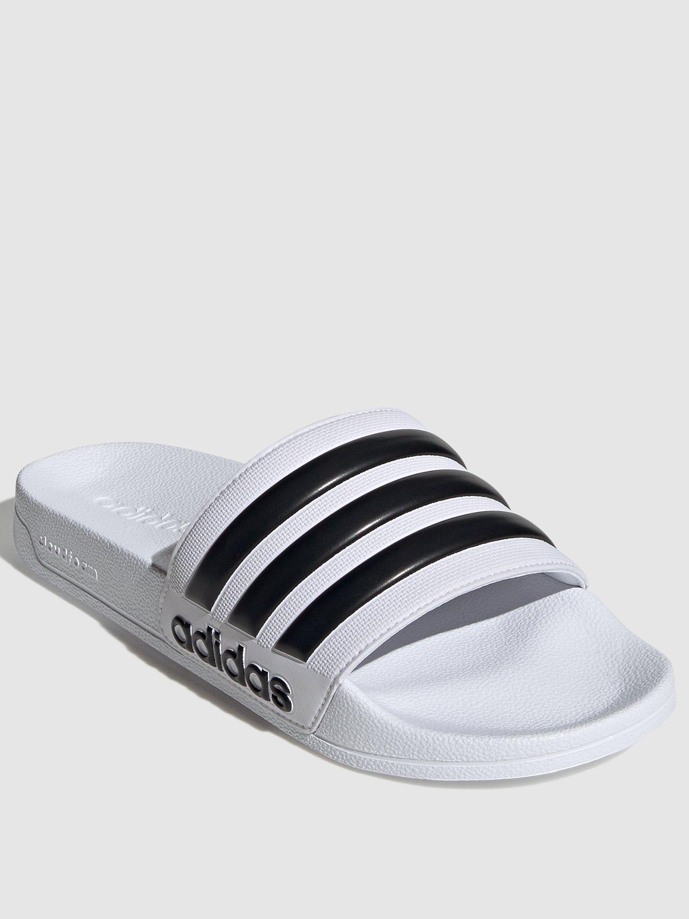 White best sale sliders adidas