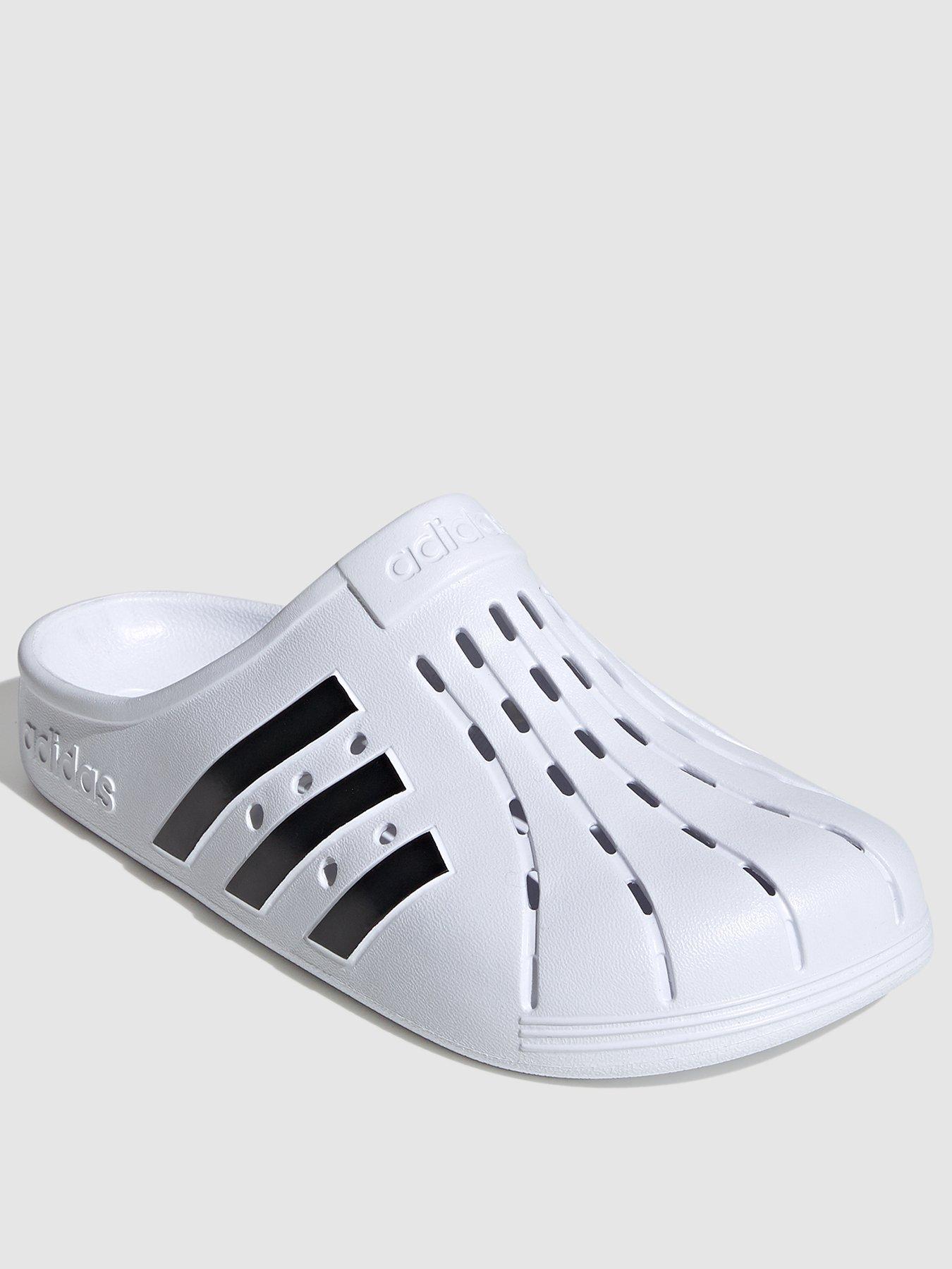 adidas Unisex Adilette Clog White Black Very