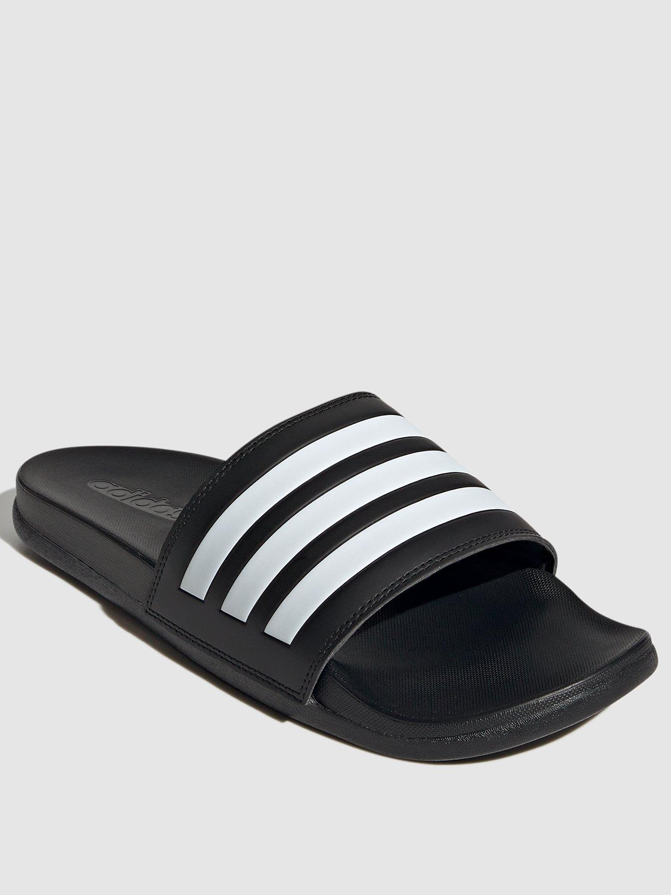 adidas Adilette Comfort Sliders Black White