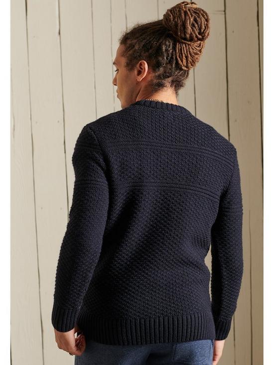stillFront image of superdry-jacob-cable-crew-knit