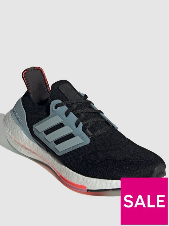 front image of adidas-ultraboost-22-running-shoes-blackgrey