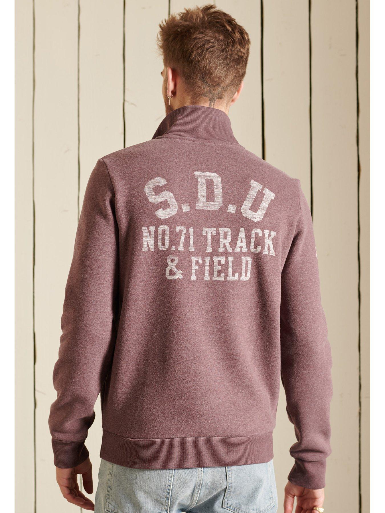 Superdry T&f Half Zip Track Top Burgundy Marl very.co.uk