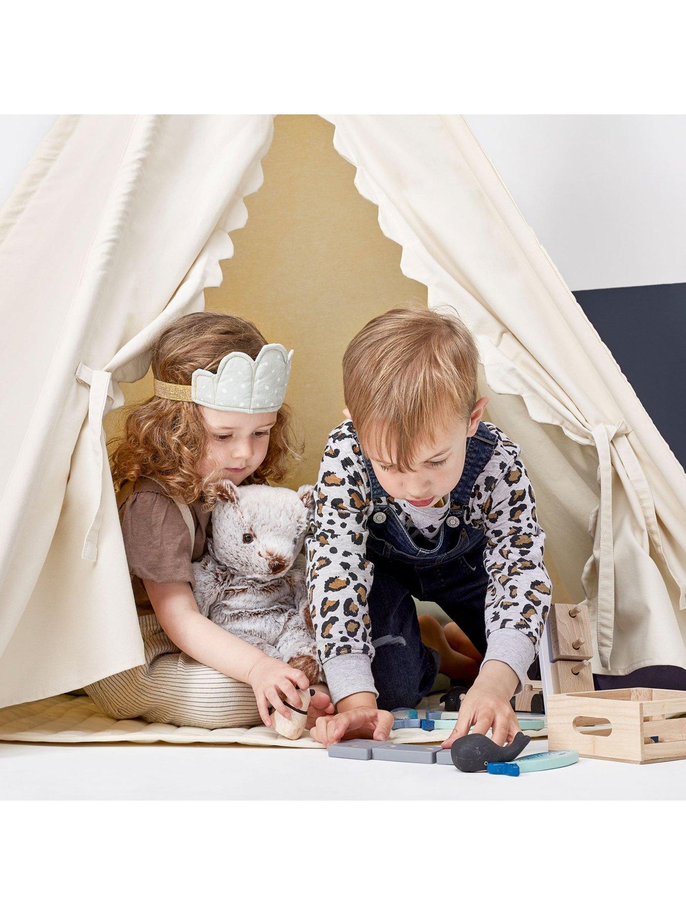Image 3 of 6 of The Little Green Sheep Teepee Play Tent - Linen