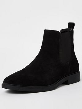 river-island-suede-slip-on-chelsea-boots-black