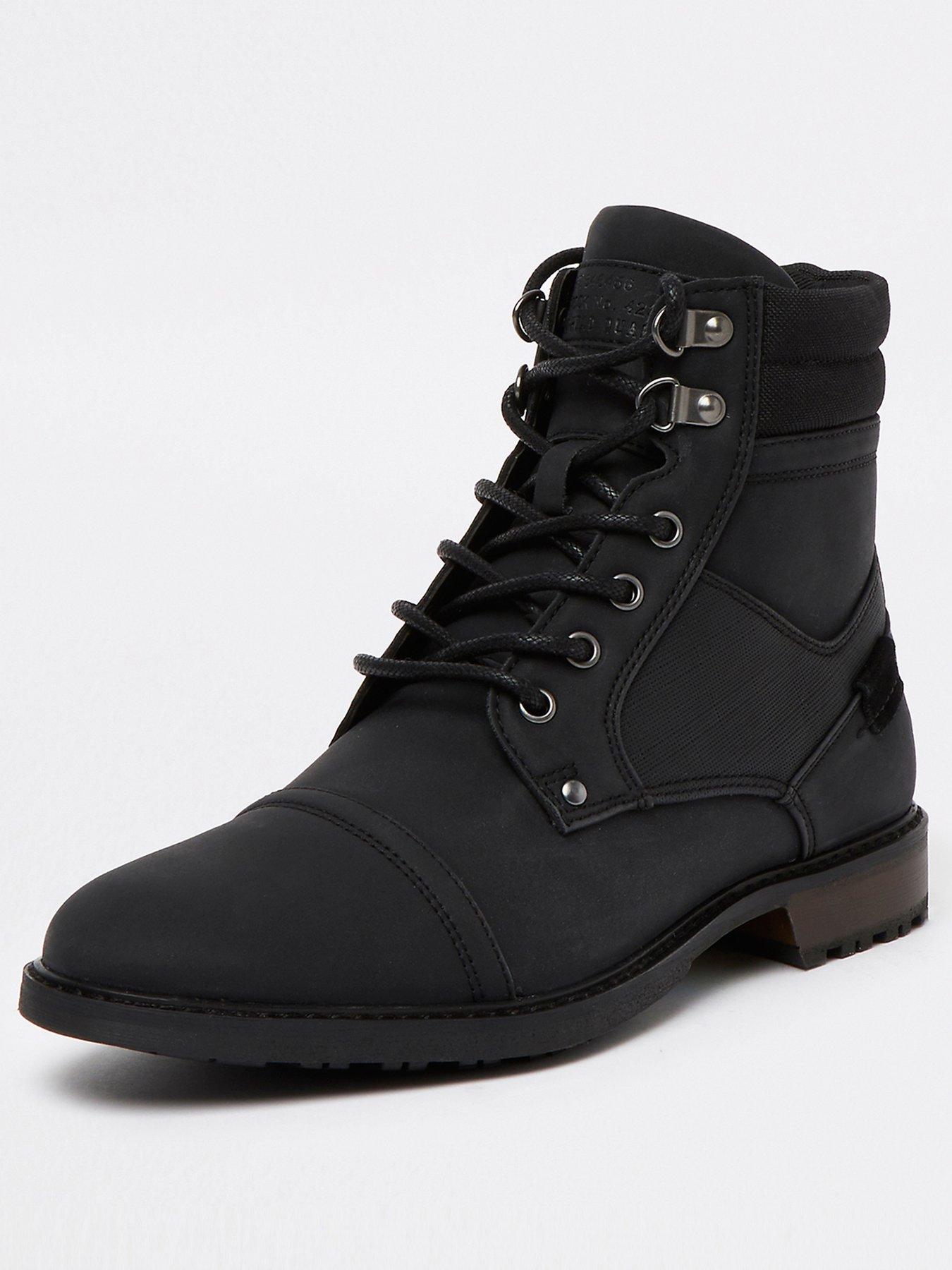 Shoes & boots Zip Lace Up Military Boots - Black