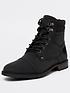 river-island-zip-lace-up-military-boots-blackfront