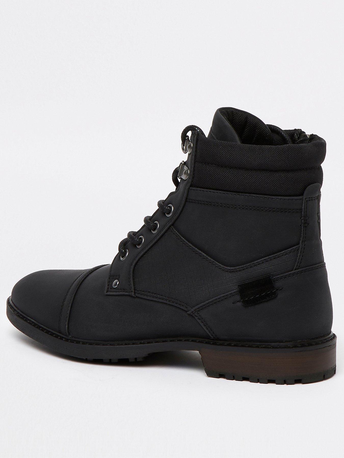 Shoes & boots Zip Lace Up Military Boots - Black