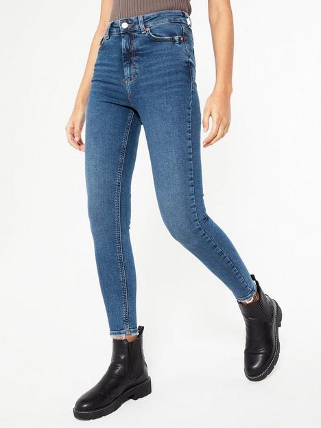 new-look-ripped-hem-high-rise-ashleigh-skinny-jeansnbsp--blue